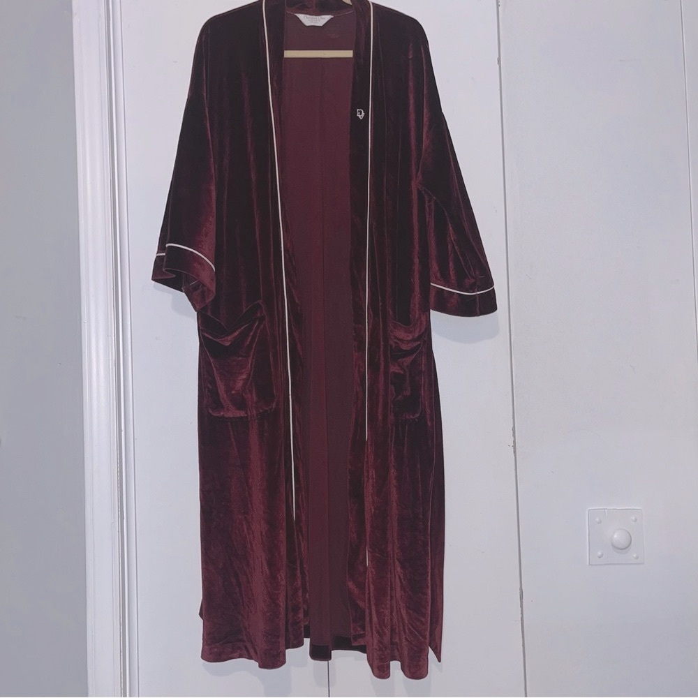 Dior Burgundy Velvet Robe